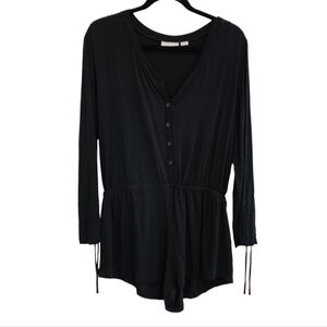 Nordstrom lingerie black long sleeve romper Sleep Lounge